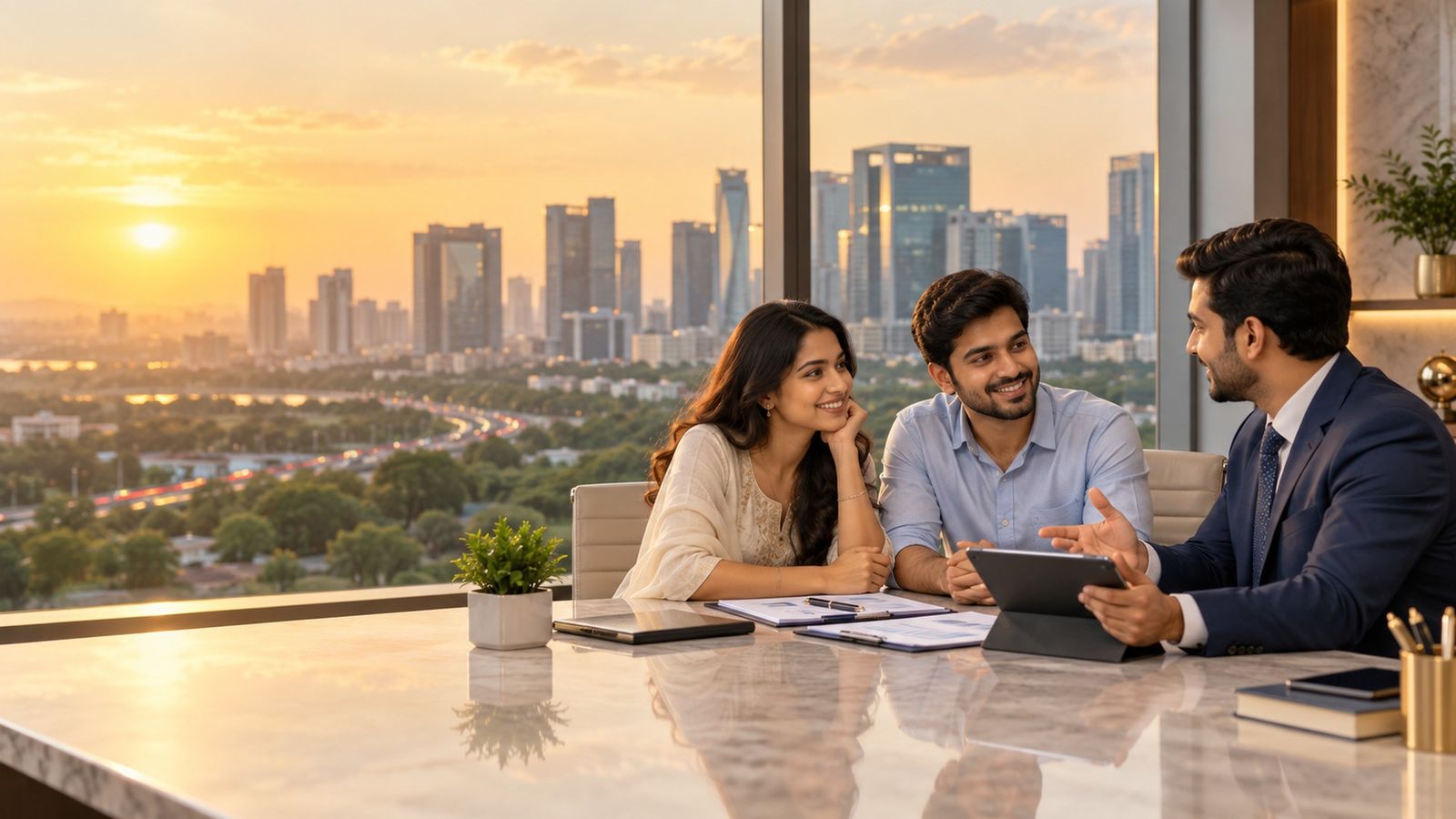 Hyderabad financial advisor consulting a client about loans and investments